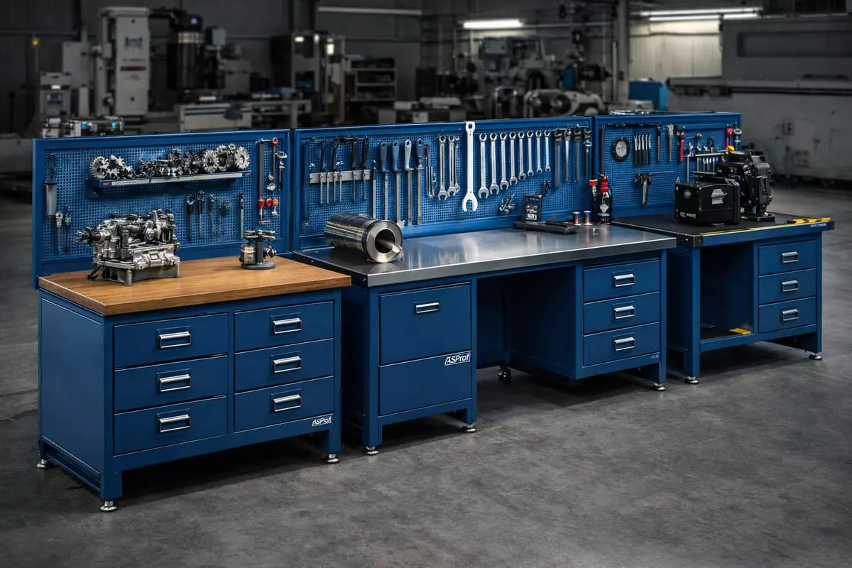 Металлический верстак для производства